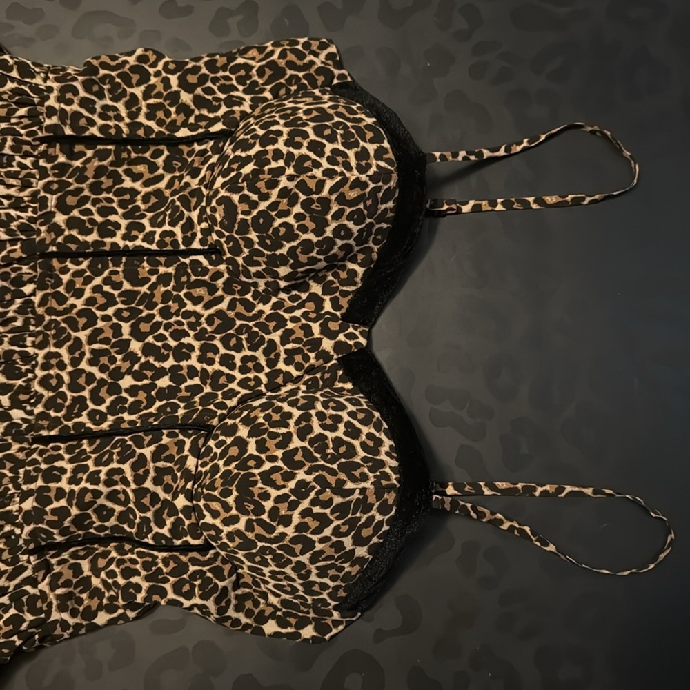 Leopard Print Mini Dress - Size L - Picture 5 of 7